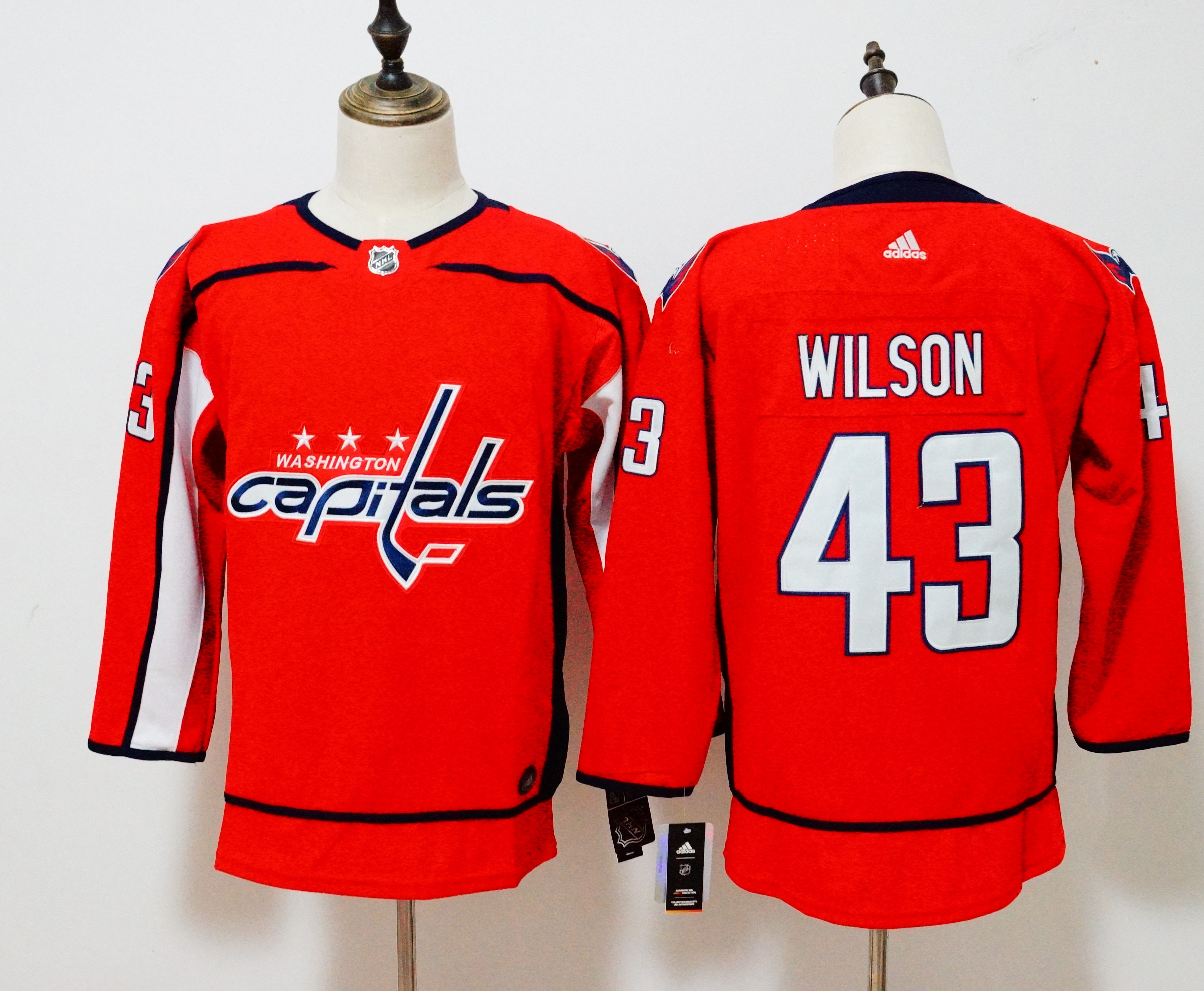 Women Washington Capitals #43 Wilson red Hockey Stitched Adidas NHL Jerseys->women nhl jersey->Women Jersey